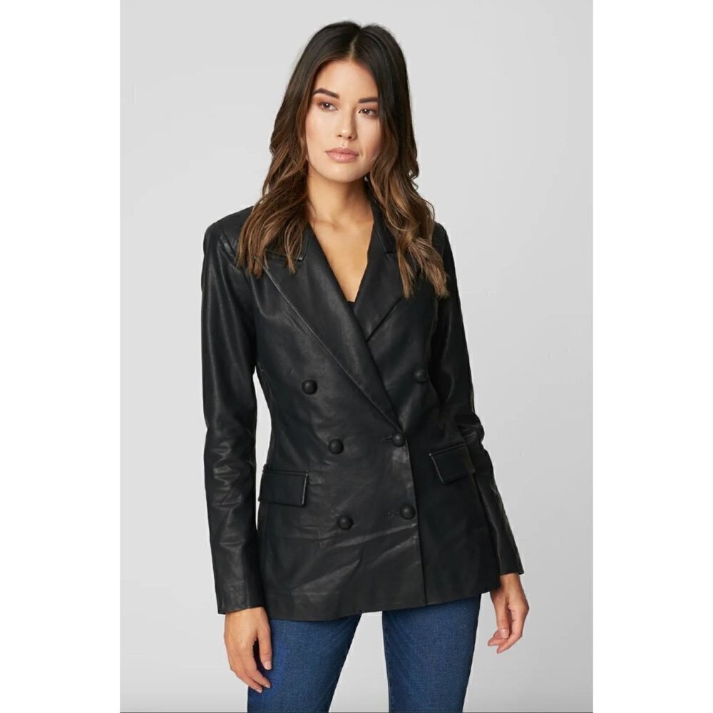 BLANKNYC Faux Leather Carbon Jacket Black Womens Size XS